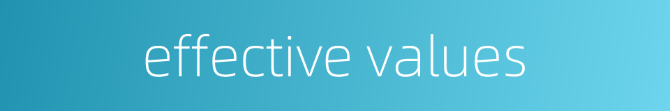 effective values的同义词