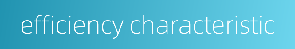 efficiency characteristic的同义词