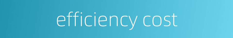 efficiency cost的同义词