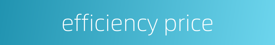 efficiency price的同义词