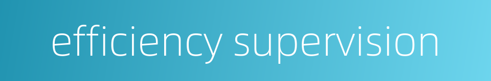 efficiency supervision的同义词