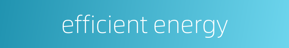 efficient energy的同义词