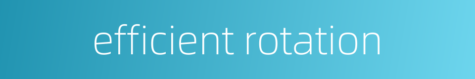 efficient rotation的同义词