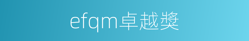 efqm卓越獎的同義詞