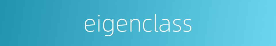 eigenclass的同义词