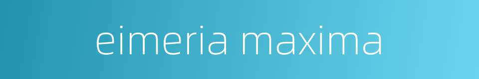 eimeria maxima的同义词