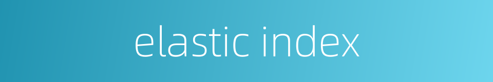 elastic index的同义词