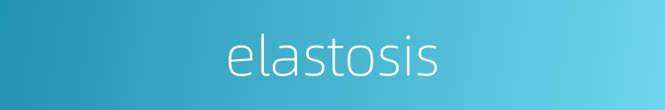 elastosis的同义词