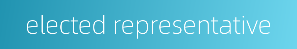 elected representative的同义词