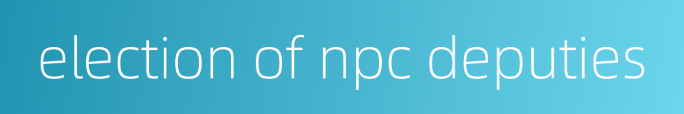 election of npc deputies的同义词