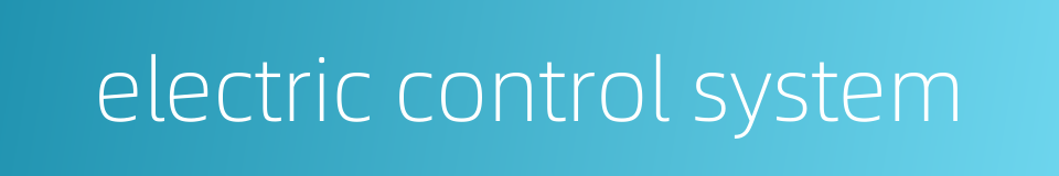 electric control system的同义词