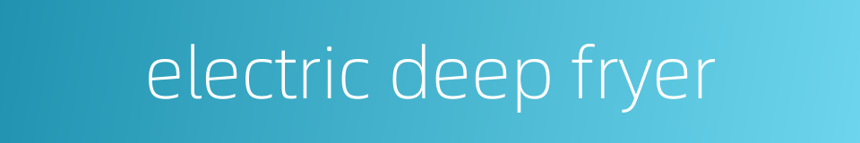 electric deep fryer的同义词