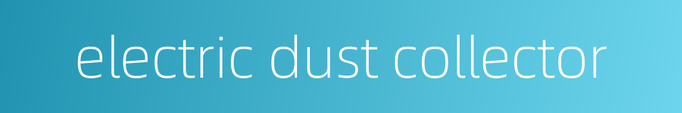 electric dust collector的同义词