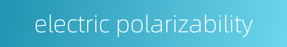 electric polarizability的同义词