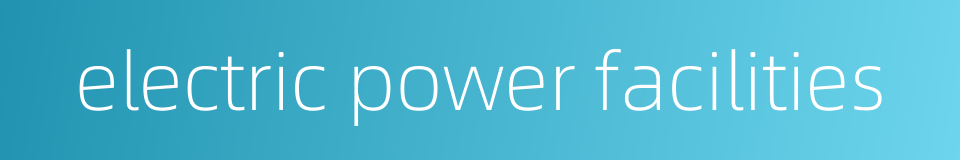 electric power facilities的同义词
