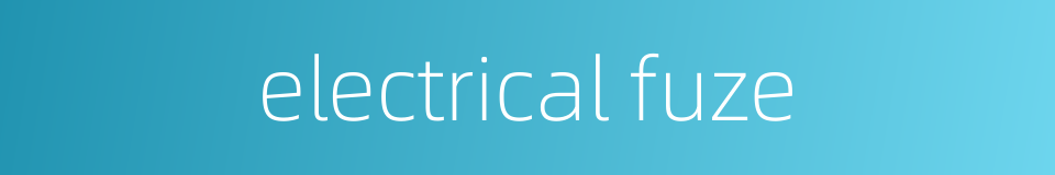 electrical fuze的同义词