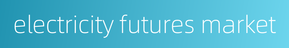 electricity futures market的同义词