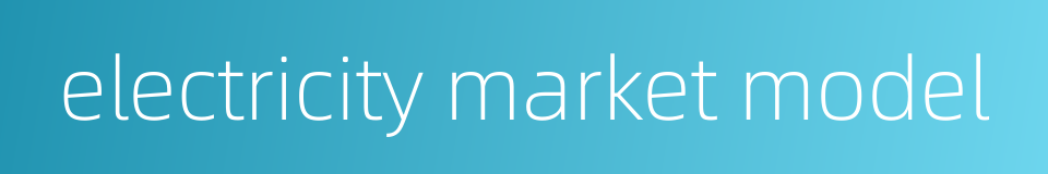 electricity market model的同义词