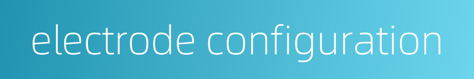 electrode configuration的同义词