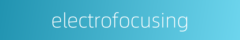 electrofocusing的同义词