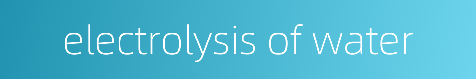 electrolysis of water的同义词