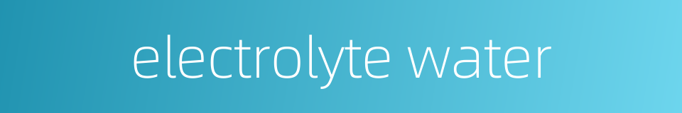 electrolyte water的同义词