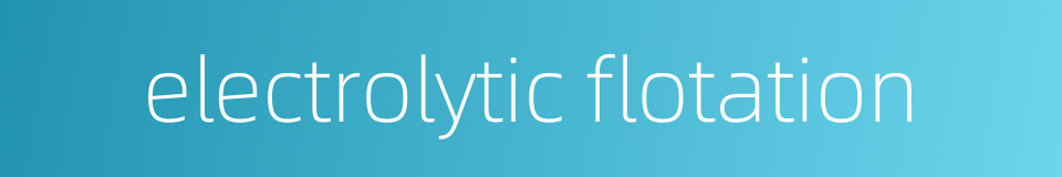 electrolytic flotation的同义词