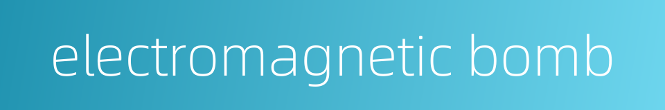 electromagnetic bomb的同义词