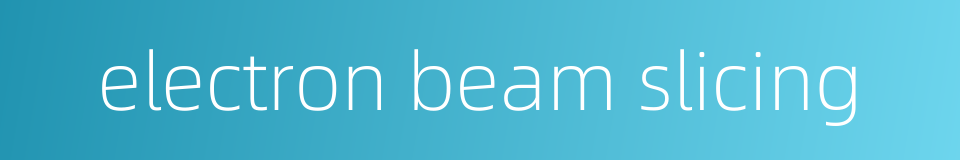 electron beam slicing的同义词