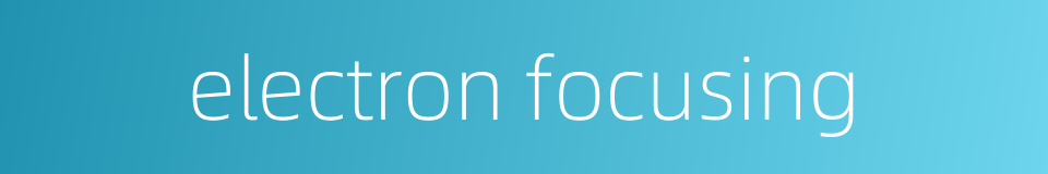 electron focusing的同义词