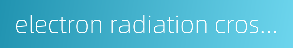electron radiation cross-linking machine的同义词
