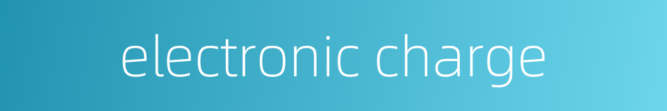 electronic charge的同义词