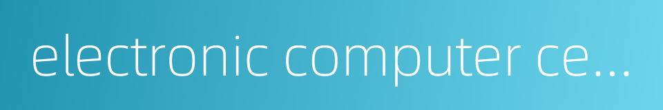 electronic computer center的同义词