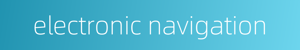electronic navigation的同义词