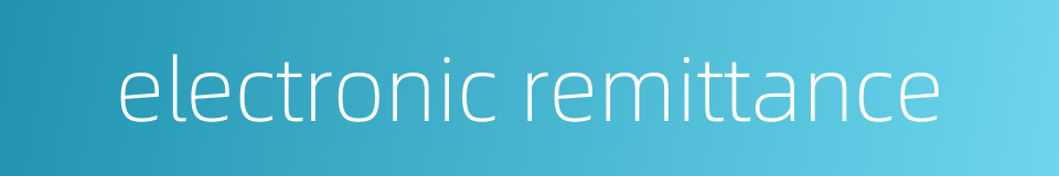electronic remittance的同义词