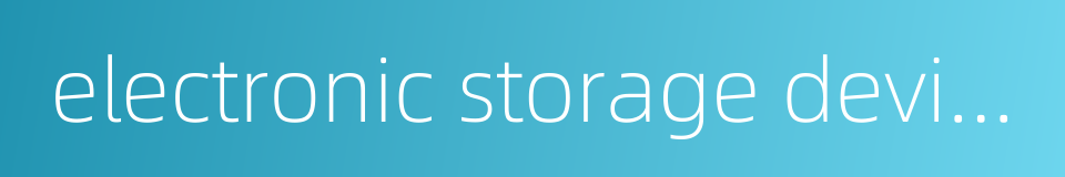 electronic storage device的同义词
