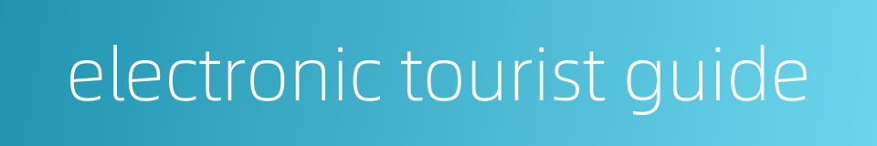 electronic tourist guide的同义词
