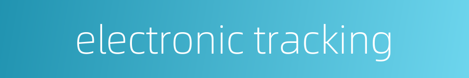 electronic tracking的同义词
