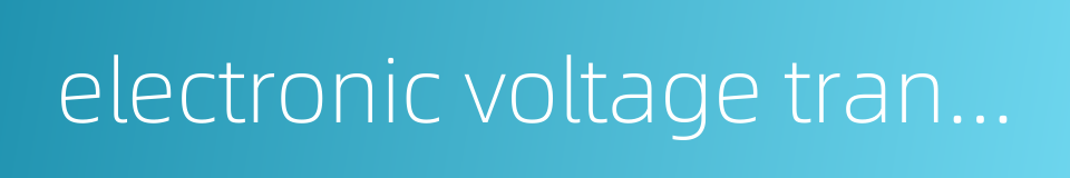 electronic voltage transformer的同义词