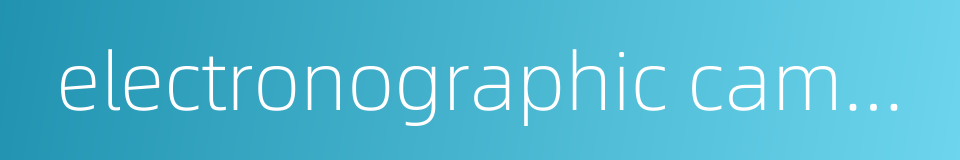 electronographic camera的同义词