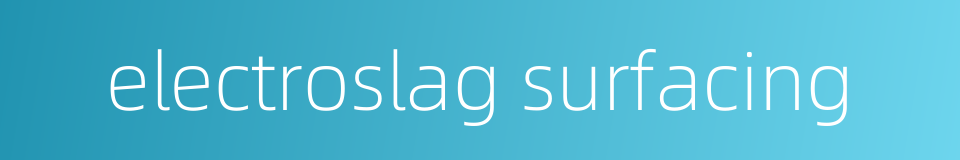 electroslag surfacing的同义词