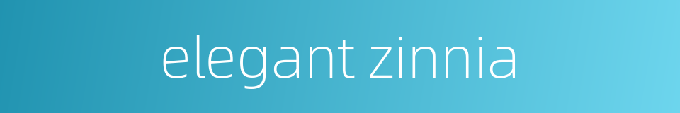 elegant zinnia的同义词