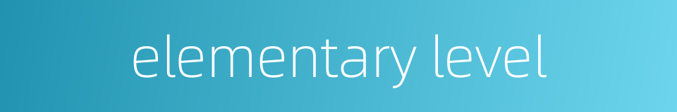 elementary level的同义词