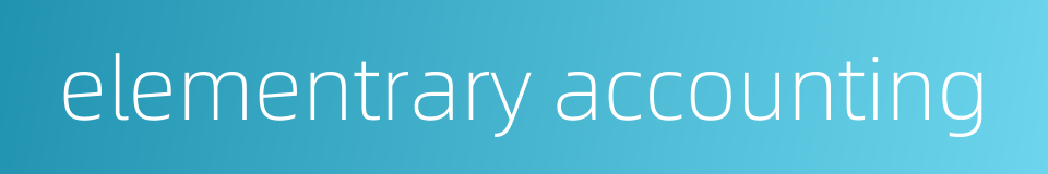 elementrary accounting的同义词