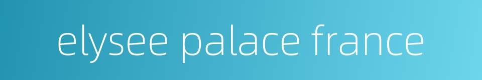 elysee palace france的同义词