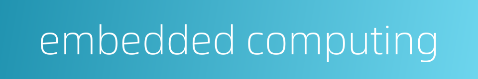 embedded computing的同义词