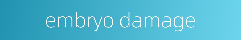 embryo damage的同义词