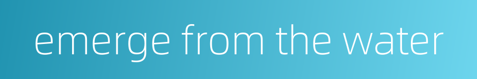 emerge from the water的同义词