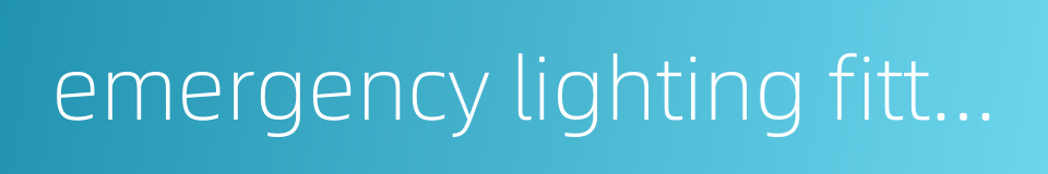 emergency lighting fitting的同义词