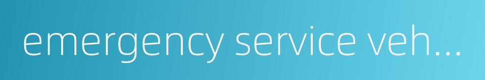 emergency service vehicle的同义词